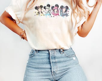 Retro Disney Princess Shirt, Watercolor Princess Shirt, Disney Trip T-Shirt, Disney Princess, Disneyworld Princess Gift,Disney Girl Trip