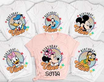 Custom Disney Birthday Shirt, Disney Birthday Tee, Disney Family Matching Birthday Shirts, Mickey And Friends Birthday Shirt