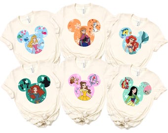 Disney Princess Shirts, Vintage Disney Princess Birthday Shirt, Disneyworld Girls Trip Tee, Disneyland Vacation Shirt, Princess Matching Tee