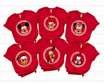 Disney Valentine’s Day Mickey Co Character Shirts, Mickey Minnie Donald Daisy Goofy Pluto Love Tee,disney friends valentines day shirt