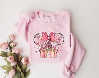 Minnie Mouse Castle Shirt,Mouse Ear Castle Shirt, Disney Castle Shirt,Magic Kingdom,Disney Castle ,Gift for Girlfriend,Minnie Valentines Tee