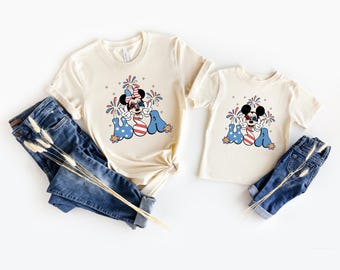 Disney Mickey And Minnie USA 4th of July Shirt, Disney Fourth of July Sweatshirt, Disney Trip Shirt, 4th of July Tee, Independence Day Tee