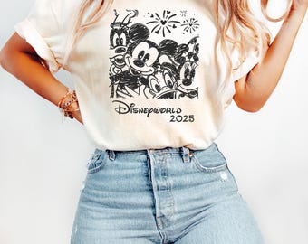 Retro DisneyWorld 2026 Shirt, Walt Disney Sweatshirt, Disneyland Matching Shirt, Disney Vacation Shirt, Mickey Minnie And Friends Tee