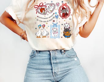 Camiseta Coquette Bows Disney Cats, La vida es mejor con gatos, Disney Marie Toulouse Berlioz Cheshire Lucifer Tigger, Amante de los gatos, Viaje a WDW