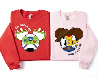 Disney Toy Story To Infinity And Beyond Couple Shirt, Toy Story Characters Tee, Disney Matching Shirts, Mickey Minnie Ears Shirt