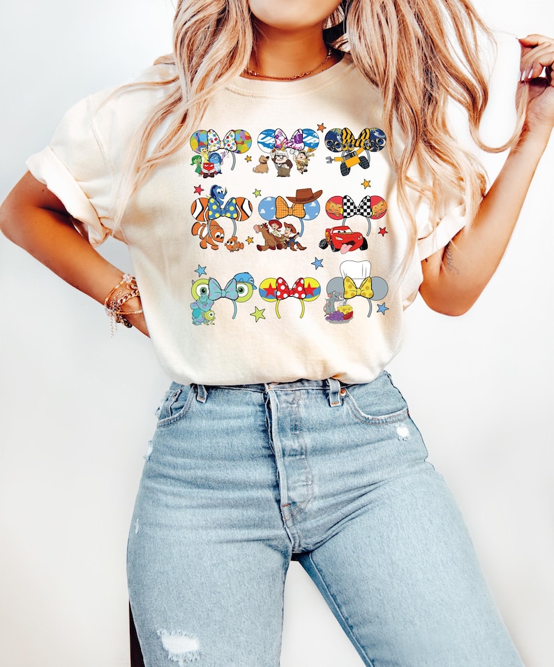 Disney Cute Ribbons And Bows Pastel Colors Logo T-Shirt, Disney Princess Coquette Bow Shirt, Princess Bow Shirt, Disneyland Tee image 1
