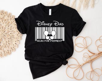 Camiseta Disney para papá, camiseta "Escanear para pagar", camiseta "Escanear para pagar", viaje familiar a Disney, vacaciones en Disney, vacaciones familiares en Disney