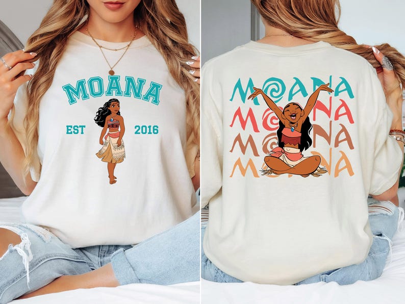 Disney Moana Est 2016 Shirt, Disney Moana Two Sided T-shirt, Princess Moana Sweatshirt, Disney Girls Trip Shirt, Disneyworld Trip Tee image 3