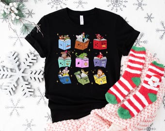 Chemise club de lecture Disney Princess Sidekicks, cadeau pour les amoureux des livres, t-shirt bibliothécaire nains, plie Pascal mushu, chemise Disney Princess Reading
