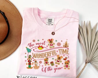 Comfort Colors® It's The Most Wonderful Time Of The Years Balloon Christmas Tree T-shirt, Mickey and Friends Very Merry Xmas Tee