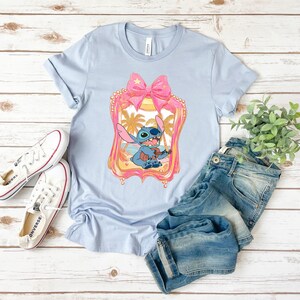 Cute Stitch Tee Shirt, Disney Graphic T-Shirt, Coquette Bow Sweatshirt, Kawaii Stitch Shirt, Gift For Her, Aesthetic Tee, Cozy T-Shirt bild 4