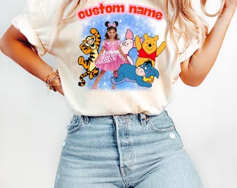 Disney Custom Photo Tshirt, Custom Family Picture T-shirt, Custom My Pet Photo Shirt, Personalized Family Picture Tee,Bootleg Shirt