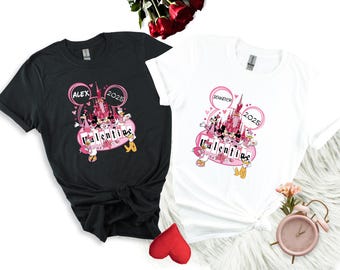 Custom Disney Shirt, Disney Valentines Day Shirt, Valentines Day Gift, Disney Couple Shirt, Love Shirt, Personalized Gifts, Disney T Shirt