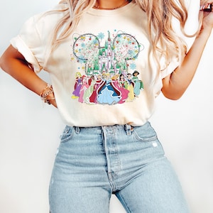 Camiseta de princesa Disney, camiseta de vacaciones de Disney, camiseta de Disneyland, camiseta de vacaciones familiares, castillo de acuarela de Disney, regalo divertido de princesa