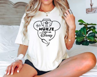 Disney Nurse Shirt, Nurse Runs on Disney Shirt, Disney Nurse Mickey Minnie Ears Sweatshirt, Nurse Disneyland Trip, Mickey Nursing School Tee