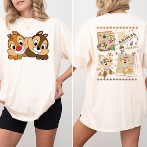 Chip And Dale Shirt, Cartoon Squirrel Tee, Park Outfit Idea, Disneyland Sweatshirt, Disney Animal Kingdom T-Shirt, Cute Disney Characters