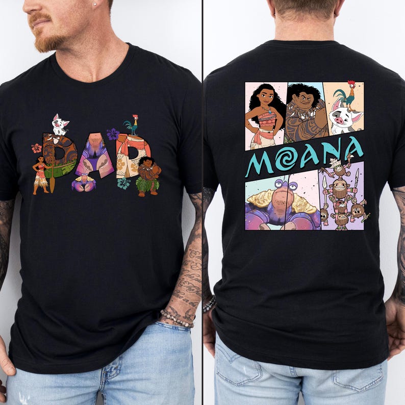 Disney Moana Mom And Dad Shirt, Princess Moana Family Matching T-Shirt, Moana Mom Tee, Maui Dad Sweatshirt, Hei Hei and Pua Family Trip Tee image 2