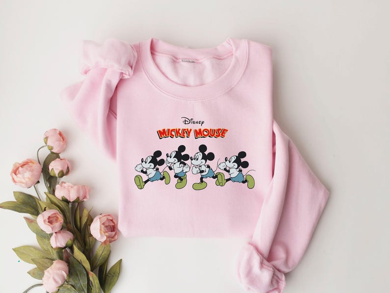 Disney Classic Mickey Mouse Pose Sweatshirt, Mickey Hoodie, Disneyland Holiday Vacation T-Shirt, Disney Retro T-Shirt image 4
