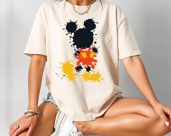 Mickey Mouse Watercolor Paint Splatter Shirt, Mickey Kids Shirt,Youth Disney Shirt,Mickey Watercolor Shirt, Mickey Shirt,Disney Mickey Shirt