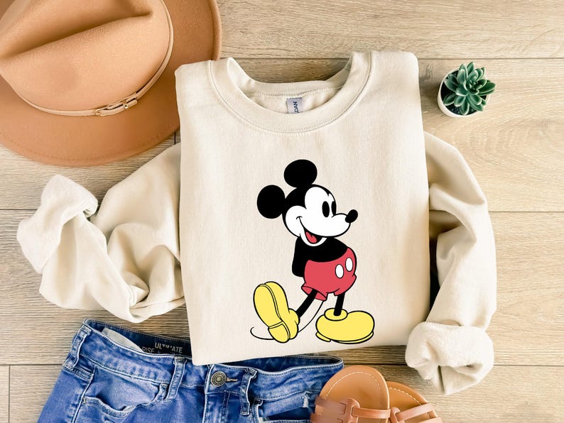 Disney Classic Mickey Mouse Pose Sweatshirt, Mickey Hoodie, Disneyland Holiday Vacation T-Shirt, Disney Retro T-Shirt image 3