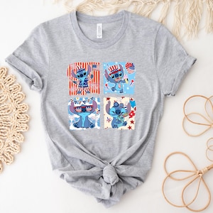 Disney Cute Stitch America 4th of July Shirt, Disney Fourth of July Sweatshirt, Disney Trip Shirt, 4th of July Tee, Independence Day Tee Bild 3