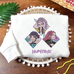 Band Huntrix Embroidered Sweatshirt, Kpop Huntrix Tee, Rumi Zoey Mira Derpy, Demon Hunters Family Shirt, Gift For Fans ESH5261