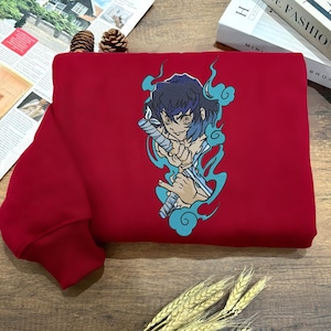Embroidered Inosuke Sweatshirt, Demon Slayer Boar Head Shirt, Gift for Him Her, Cool Anime Embroidery Sweatshirt, Birthday Gift ESH5002