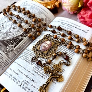 Holy Face Rosary: Jasper, Crystal, Bronze Pardon Crucifix