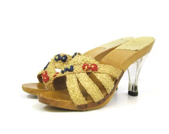 60s Shoes Vintage Gold Fishnet Stiletto Heel Pumps approx 7.5 | Etsy