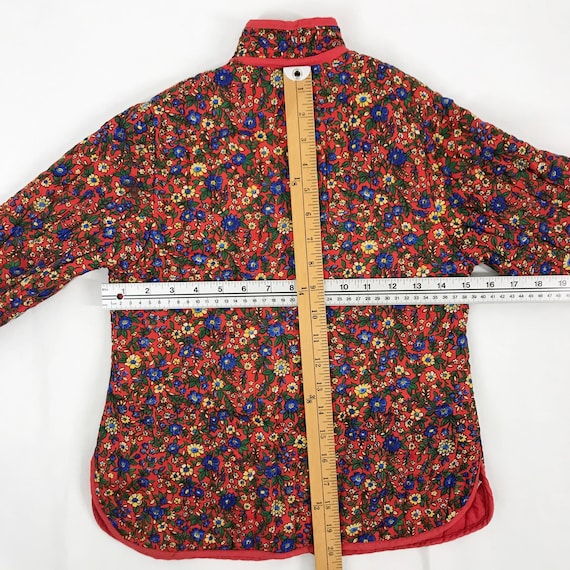 Vintage 70s Childs Jacket Quilted Floral Mandarin… - image 3