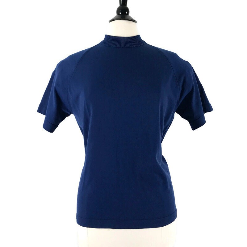 Blue Mock Neck Top - Etsy