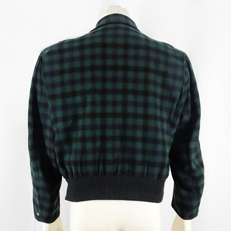 Vintage 50s Jacket Men's Pendleton Plaid Wool Bomber Coat Rockabilly Ricky image 5
