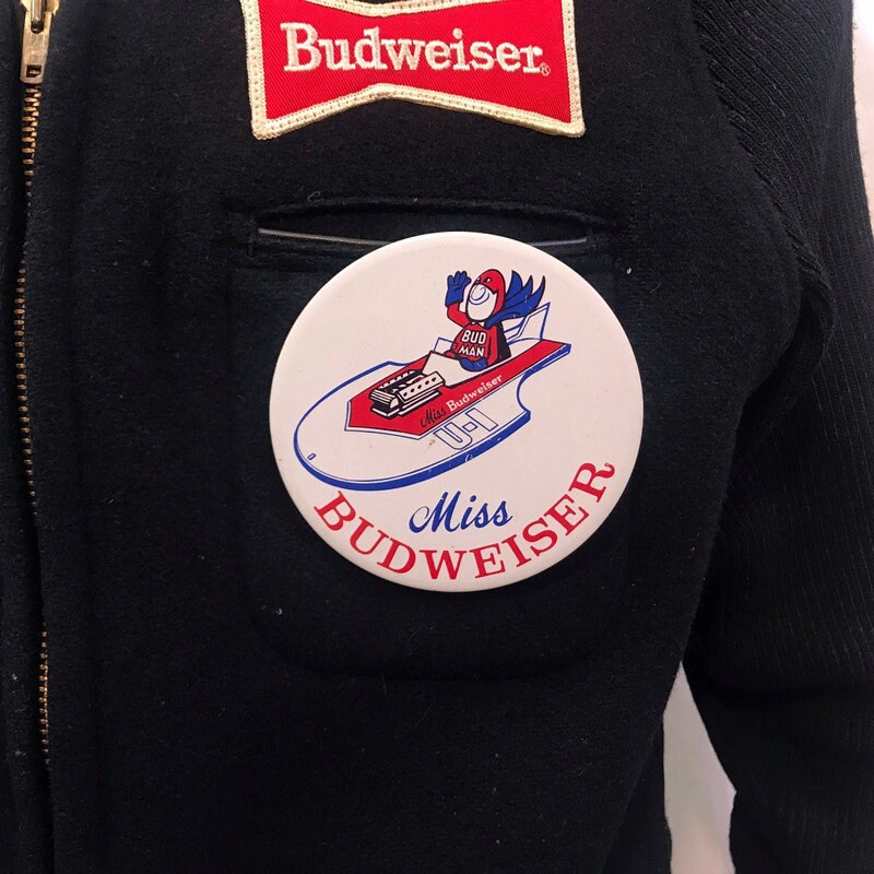 Vintage 50s 60s Jacket Budweiser Beer Delivery Uniform Wool Bomber  