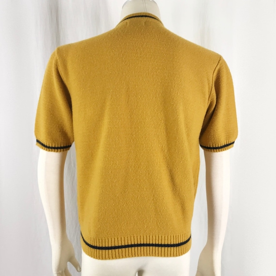 Vintage 60s 70s Sweater Short Sleeve Mock neck Mu… - image 4