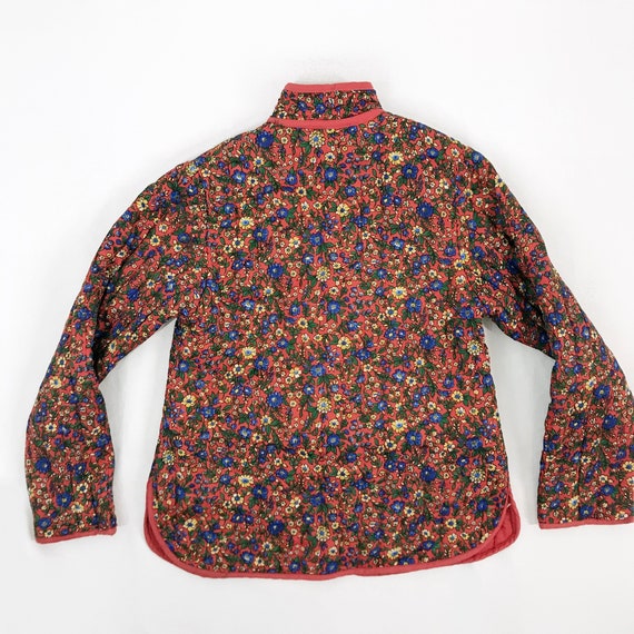 Vintage 70s Childs Jacket Quilted Floral Mandarin… - image 2