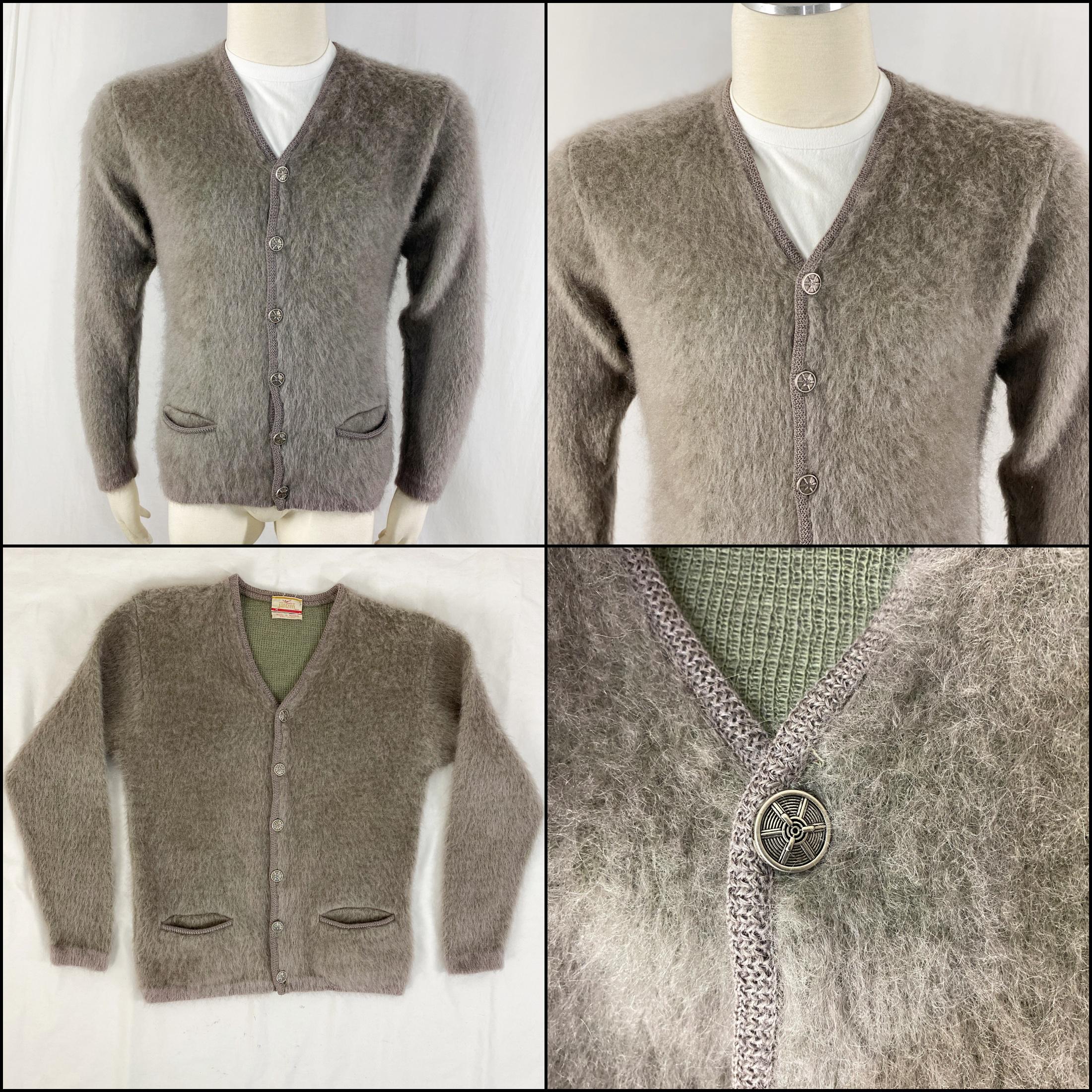 Vintage 60s Mohair Cardigan Jantzen Kurt Cobain Fuzzy Shag Grunge