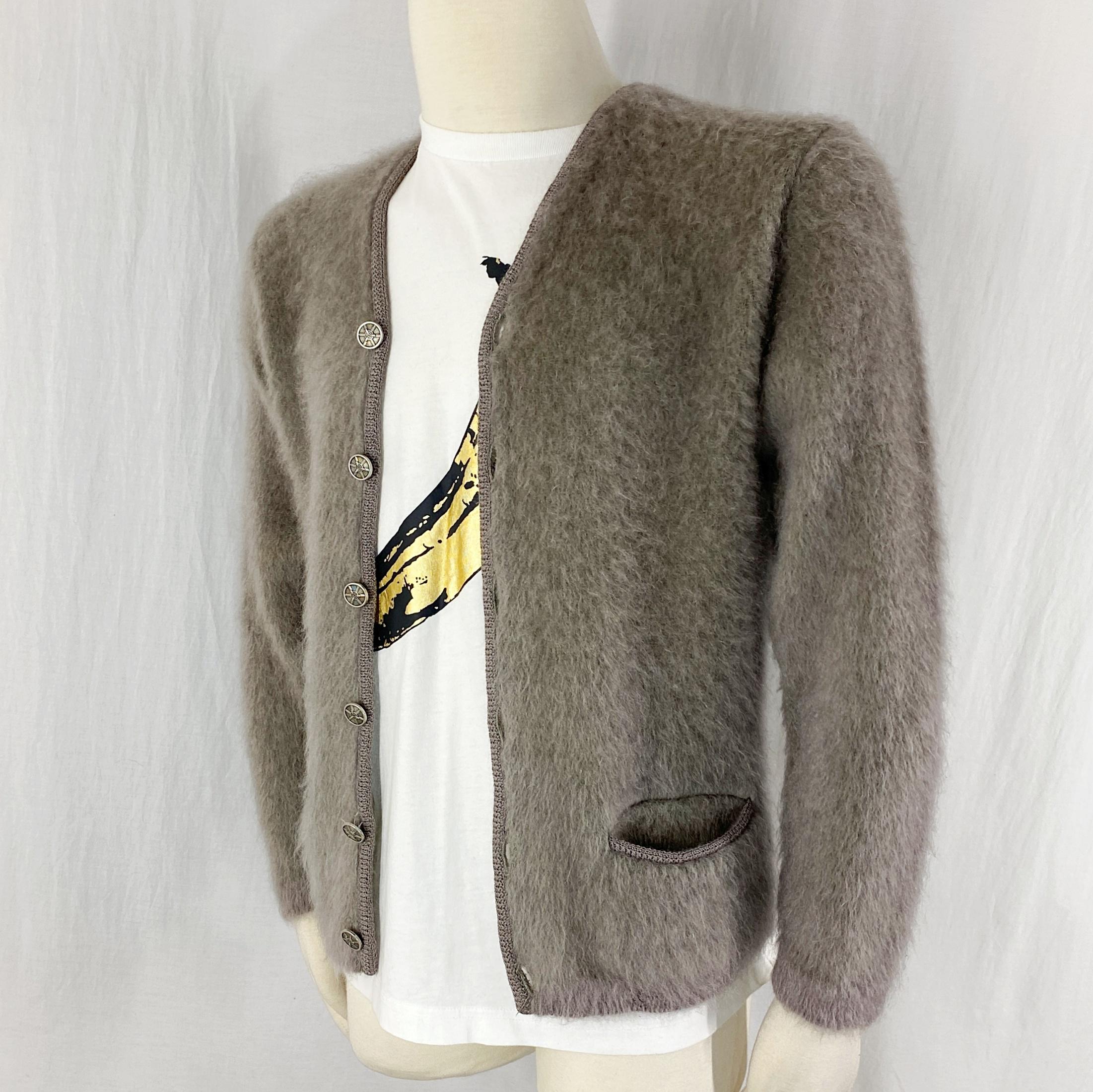 Vintage 60s Mohair Cardigan Jantzen Kurt Cobain Fuzzy Shag Grunge