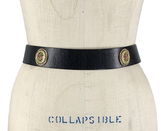 Linda Allard for Ellen Tracy Brass & Buffalo Calf Belt Size  display picture 3