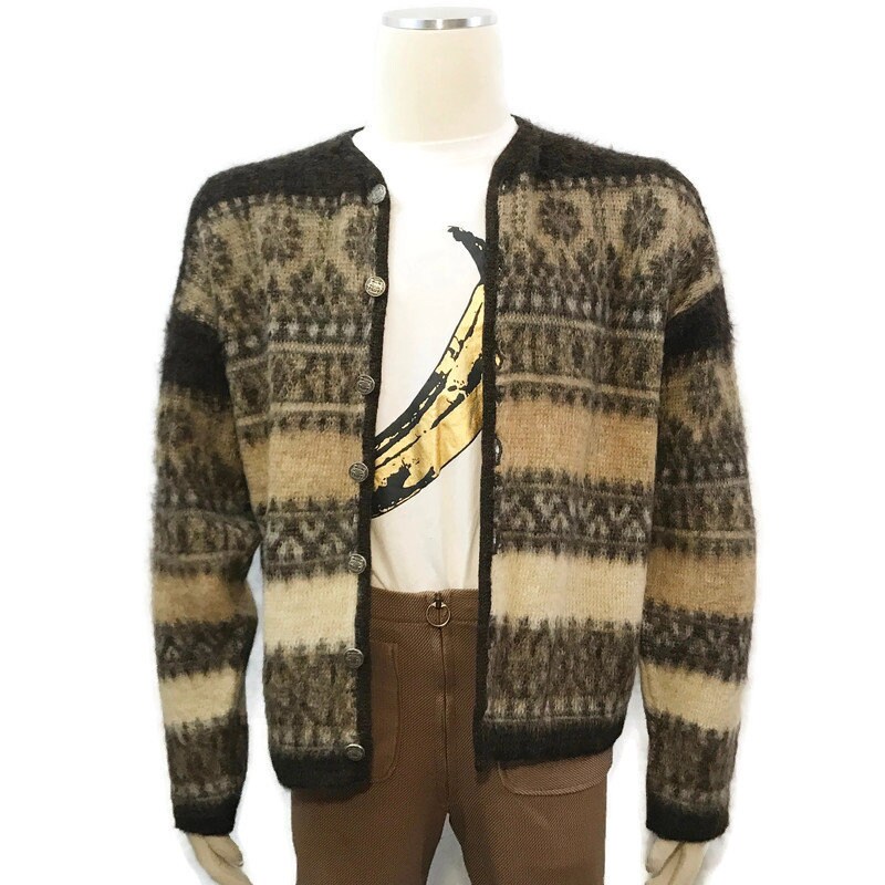 Vintage 60s Mohair Cardigan Jantzen Shaggy Grunge Grandpa - Etsy