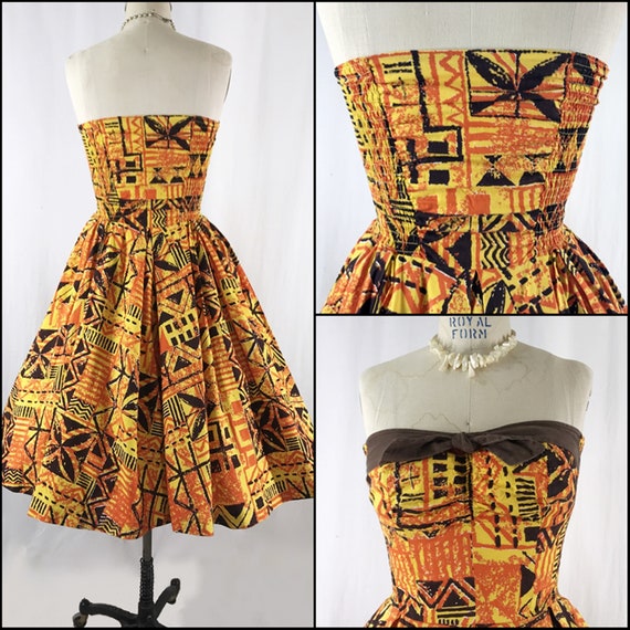 Vintage 50s Hawaiian Dress Kiilani Alfred Shaheen… - image 7