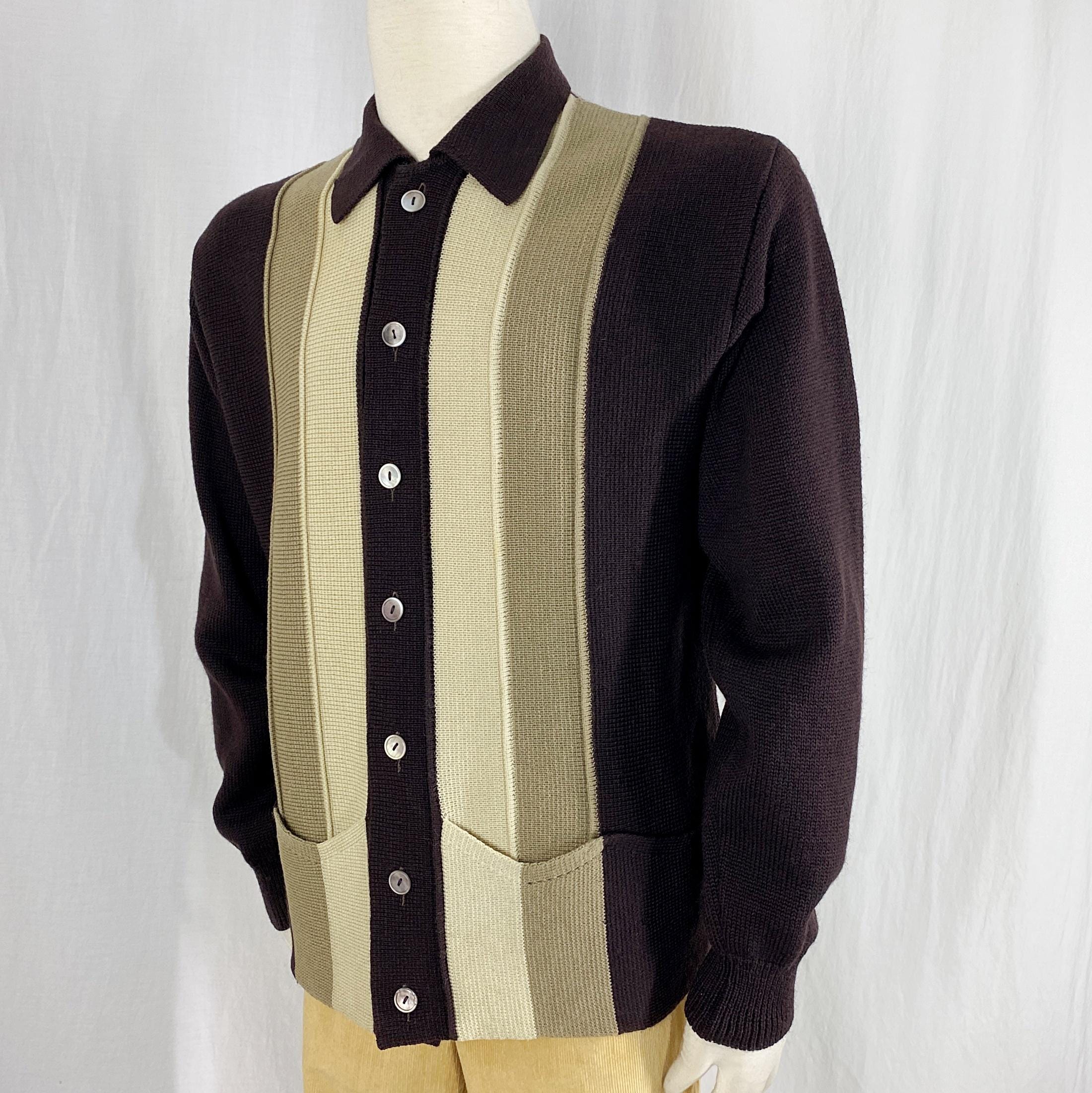 Vintage 60s Sweater Leonardo Strassi Wool Italian Knit Brown