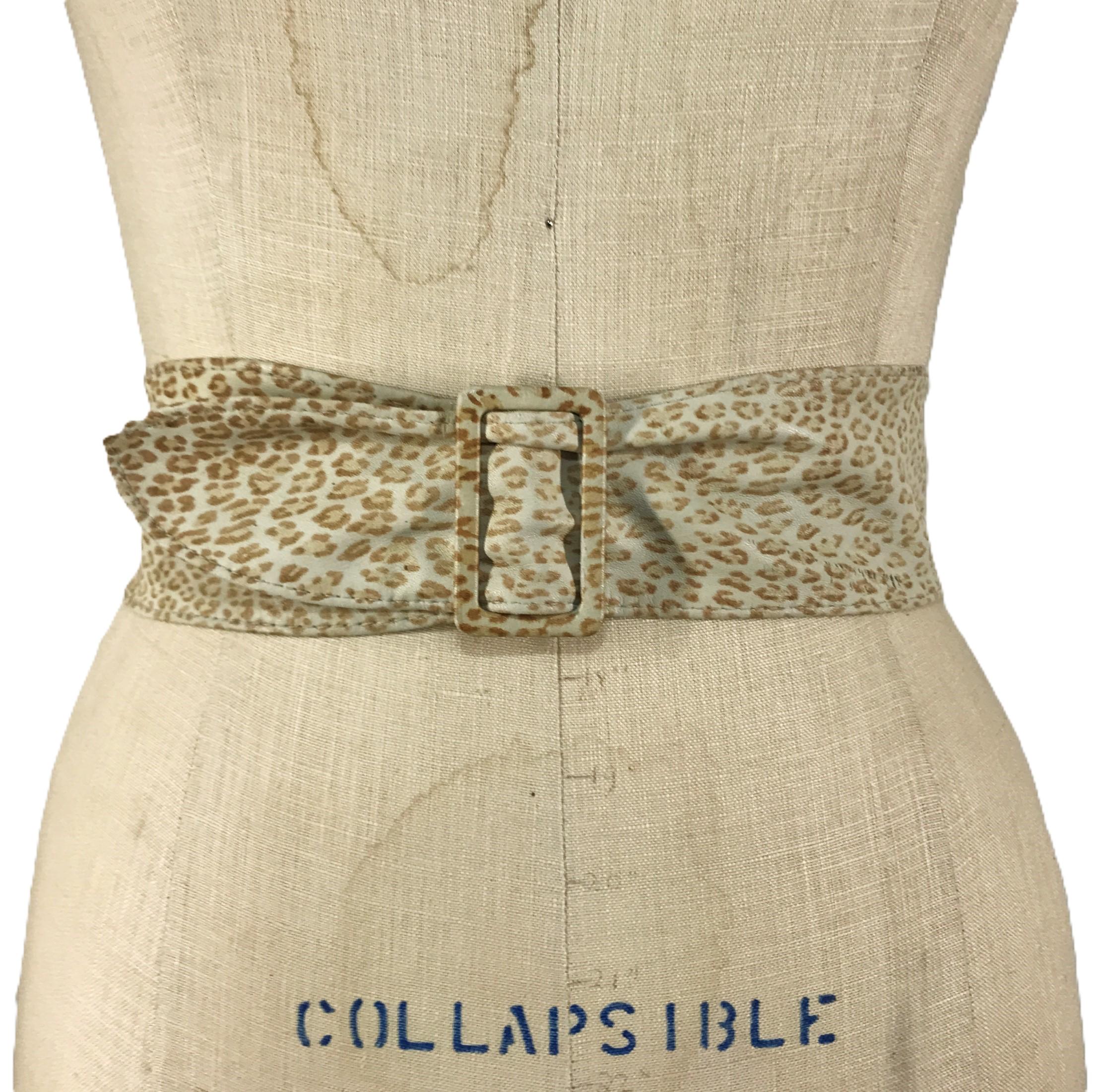 VINTAGE Brown Tan  leather animal print front leather waist belt Amazon.com: Ladies Thin Leopard Belt for Women Animal  main image 3