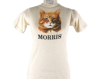 Vintage Morris the Cat Nine Lives T-shirt Promotional 70s 80s Tee