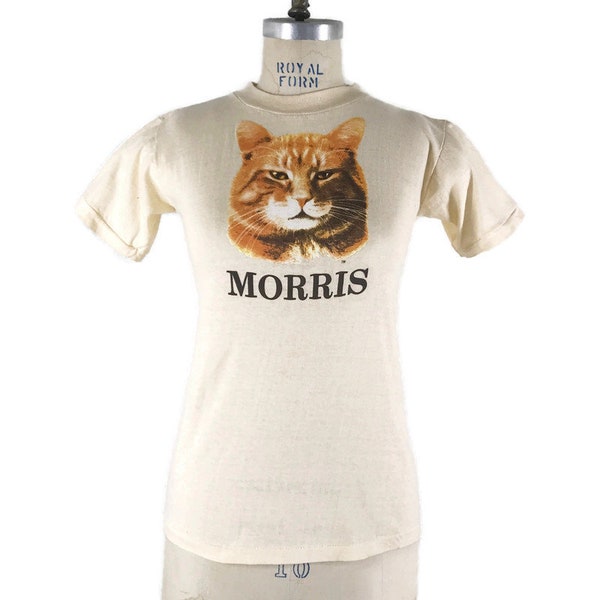 Vintage Morris the Cat Nine Lives T-shirt Promotional 70s 80s Tee