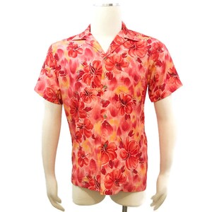 Vintage 70s Hawaiian Shirt Paradise Hawaii Floral Cotton Print Surfer Aloha Shirt