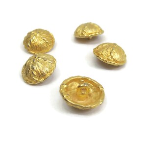 Vintage 80s Buttons Gold Metal Domed Shape Solid Metal lot of 5