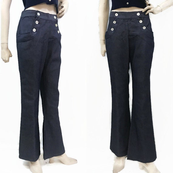 Vintage 60s 70s Bellbottom Jeans Ninth Street East NOS Denim Sailor Style  Pants 