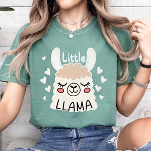 Chemises petite et maman - chemise maman lama, bébé petit lama, cadeau de baby shower, chemises assorties maman fille, mère fils