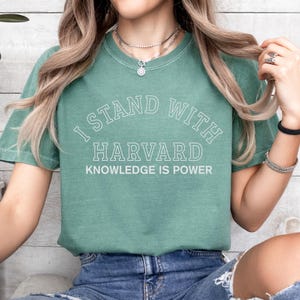 I Stand With Harvard T-Shirt - Political Shirt, Harvard Resistance Shirt, Free Speech Graphic, FDT Shirt, Protest Tee