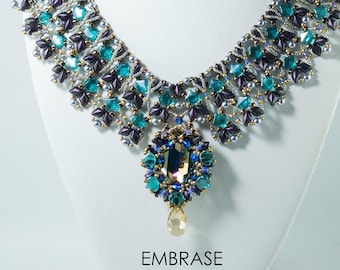 EMBRASE GemDuo Ginko and Austrian Crystal Oval Stone Necklace Tutorial